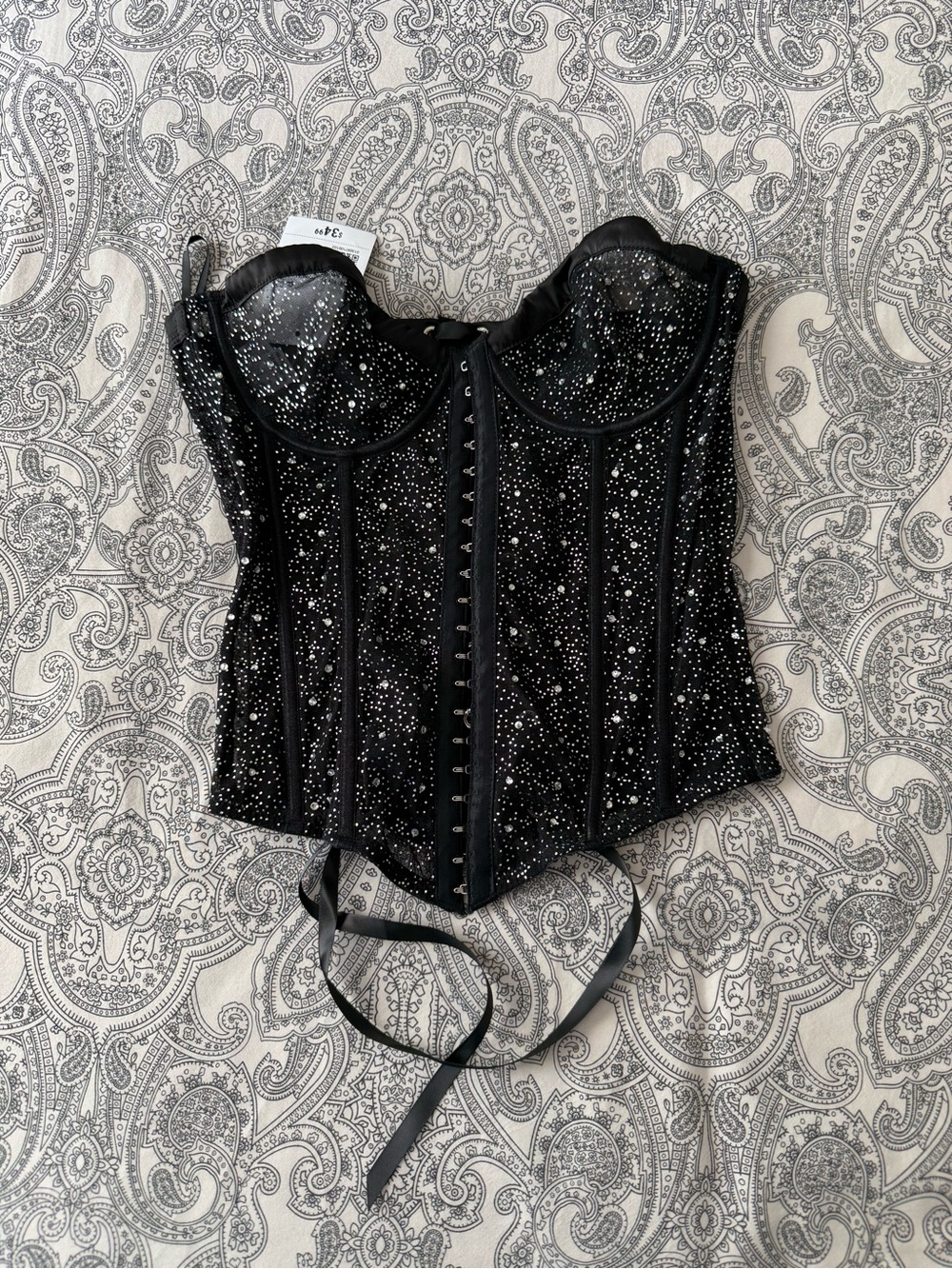 Forever 21 Black Sparkle Corset Top